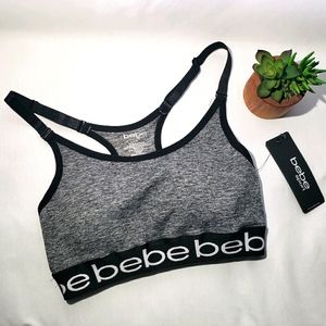 BEBE Sport • Gray/Black Logo Bra Size S